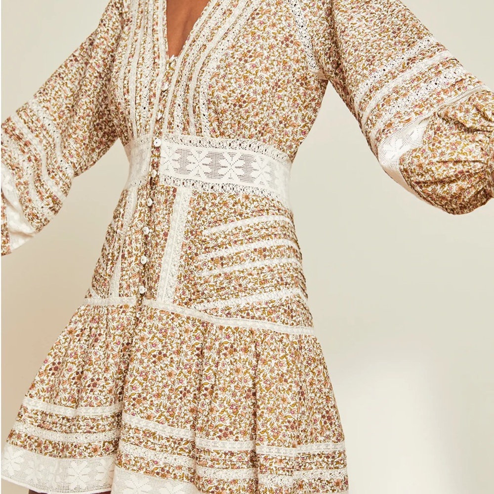 Floral Lace Trim Dress